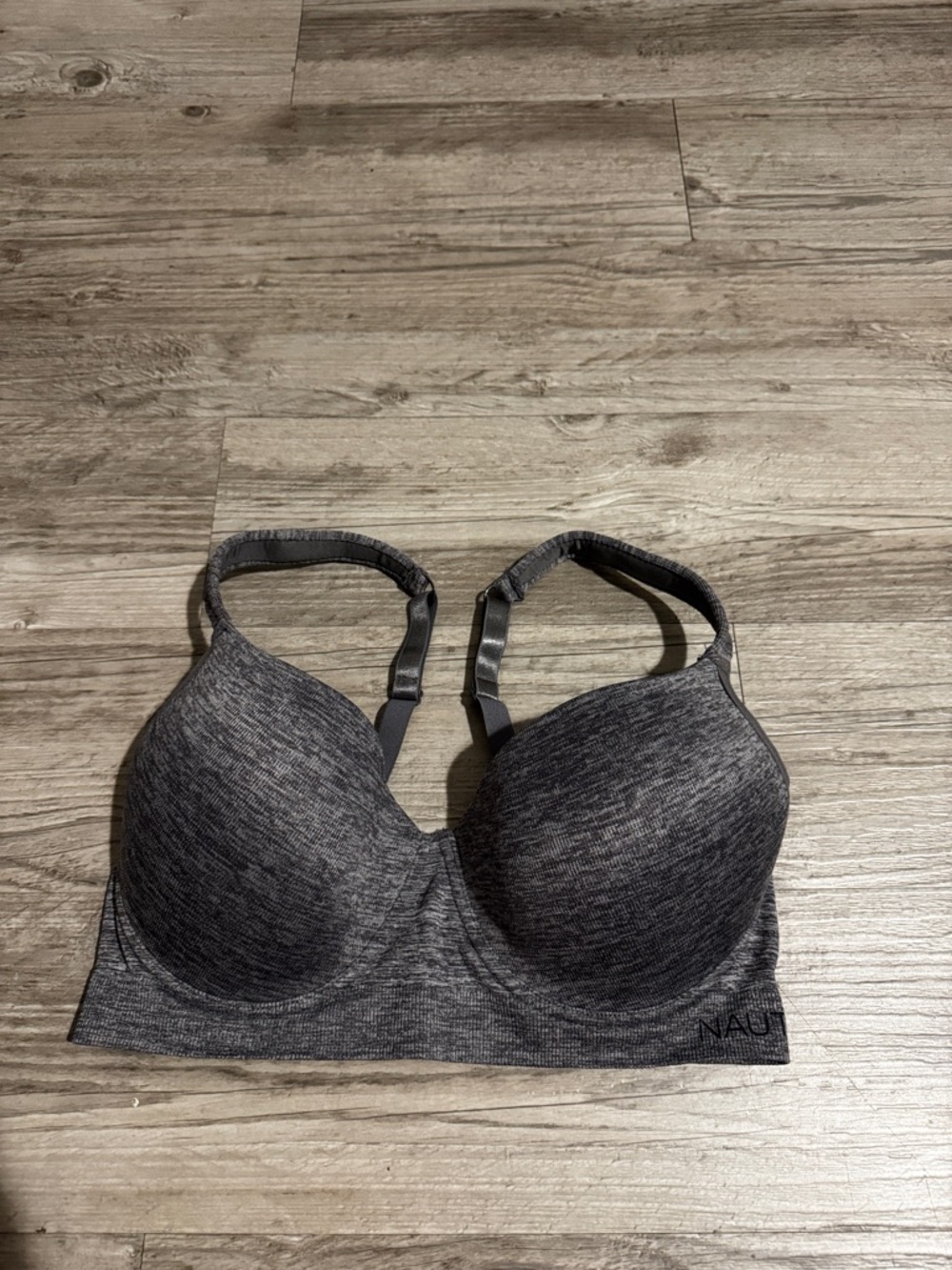 Nautica Charcoal Gray Seamless Molded Sports Bra